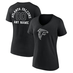 Women's Personalized Name & Number Monochrome V-Neck T-Shirt - Atlanta Falcons T-shirts