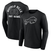 Personalized Name & Number Monochrome Long Sleeve T-Shirt - Buffalo Bills T-shirts