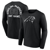 Personalized Name & Number Monochrome Long Sleeve T-Shirt - Carolina Panthers T-shirts