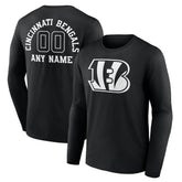 Personalized Name & Number Monochrome Long Sleeve T-Shirt - Cincinnati Bengals T-shirts