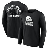Personalized Name & Number Monochrome Long Sleeve T-Shirt - Cleveland Browns T-shirts