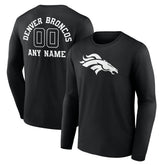 Personalized Name & Number Monochrome Long Sleeve T-Shirt - Denver Broncos T-shirts