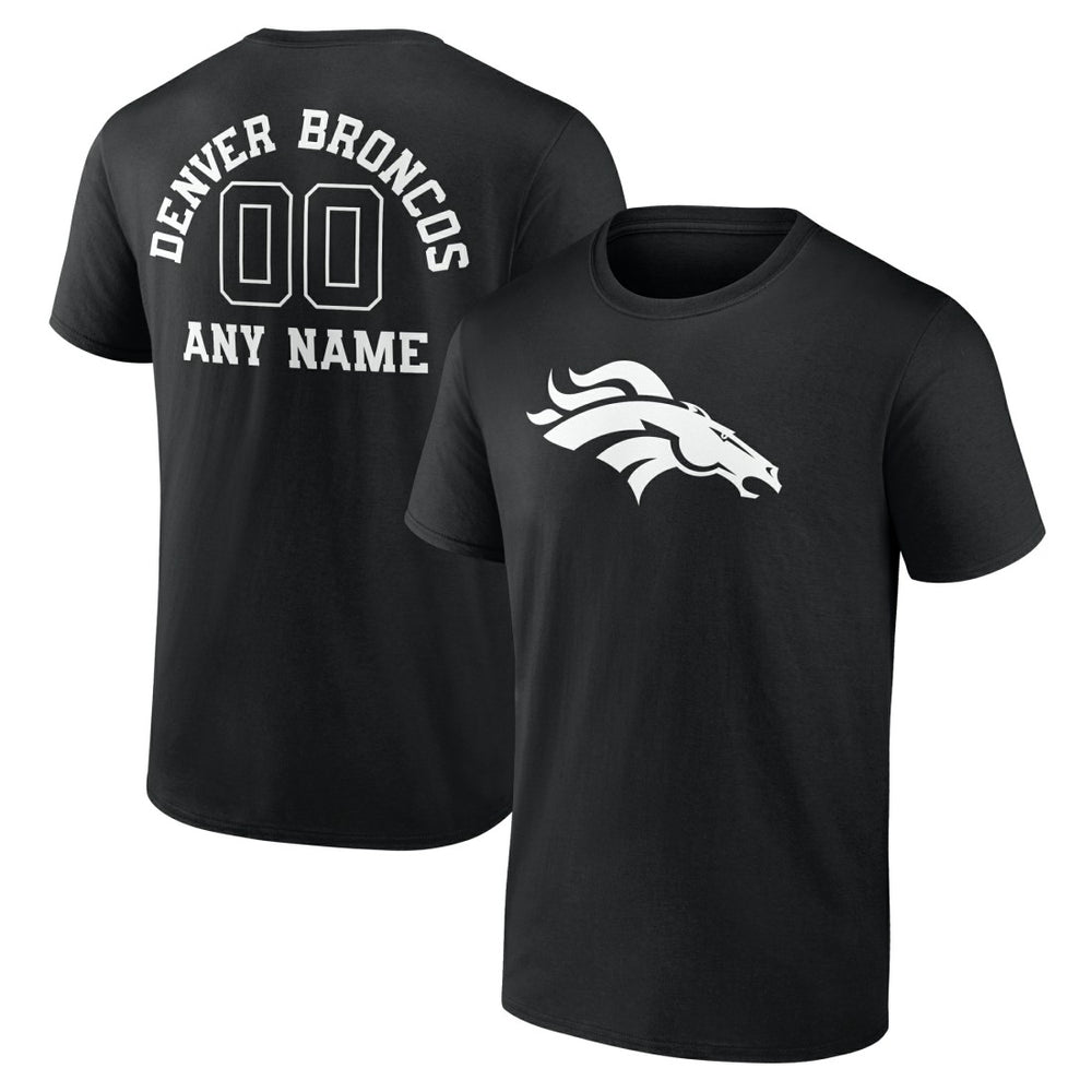 Personalized Name & Number Monochrome T-Shirt - Denver Broncos T-shirts