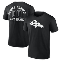 Personalized Name & Number Monochrome T-Shirt - Denver Broncos T-shirts