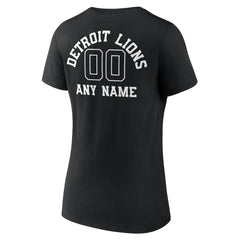Women's Personalized Name & Number Monochrome V-Neck T-Shirt - Detroit Lions T-shirts