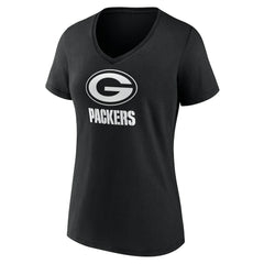 Women's Personalized Name & Number Monochrome V-Neck T-Shirt - Green Bay Packers T-shirts