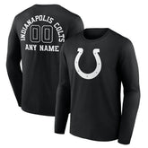 Personalized Name & Number Monochrome Long Sleeve T-Shirt - Indianapolis Colts T-shirts