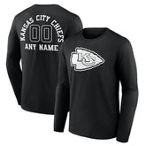 Personalized Name & Number Monochrome Long Sleeve T-Shirt - Kansas City Chiefs T-shirts