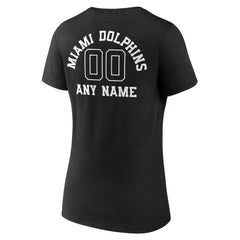 Women's Personalized Name & Number Monochrome V-Neck T-Shirt - Miami Dolphins T-shirts