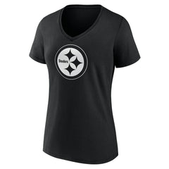 Women's Personalized Name & Number Monochrome V-Neck T-Shirt - Pittsburgh Steelers T-shirts
