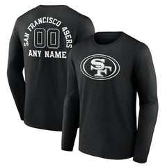 Personalized Name & Number Monochrome Long Sleeve T-Shirt - San Francisco 49ers T-shirts
