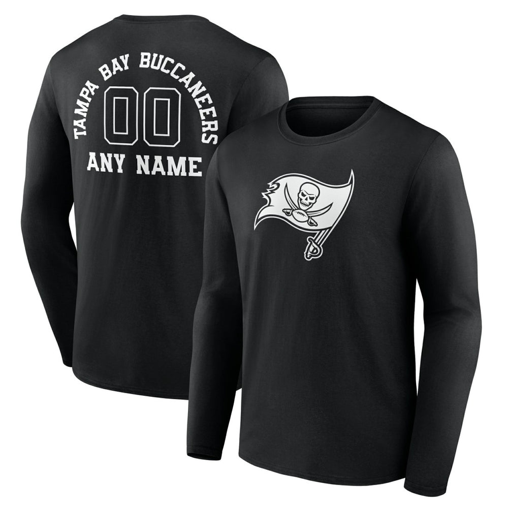 Personalized Name & Number Monochrome Long Sleeve T-Shirt - Tampa Bay Buccaneers T-shirts