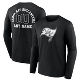 Personalized Name & Number Monochrome Long Sleeve T-Shirt - Tampa Bay Buccaneers T-shirts