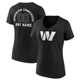 Women's Personalized Name & Number Monochrome V-Neck T-Shirt - Washington Commanders T-shirts