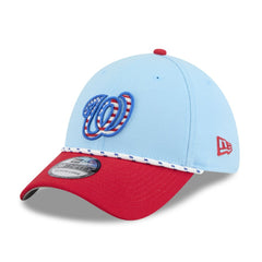 Light Blue/Red Washington Nationals New Era 2025 Fourth of July 39THIRTY Flex Hat