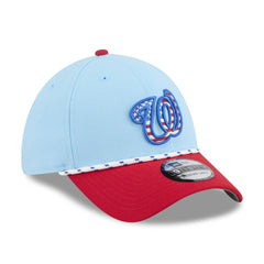 Light Blue/Red Washington Nationals New Era 2025 Fourth of July 39THIRTY Flex Hat