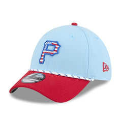 Light Blue/Red Pittsburgh Pirates New Era 2025 Fourth of July 39THIRTY Flex Hat