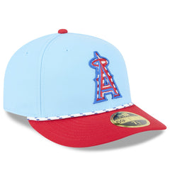 Light Blue/Red Los Angeles Angels New Era 2025 Fourth of July Low Profile 59FIFTY Fitted Hat
