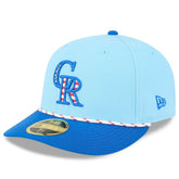 Light Blue/Blue Colorado Rockies New Era 2025 Fourth of July Low Profile 59FIFTY Fitted Hat