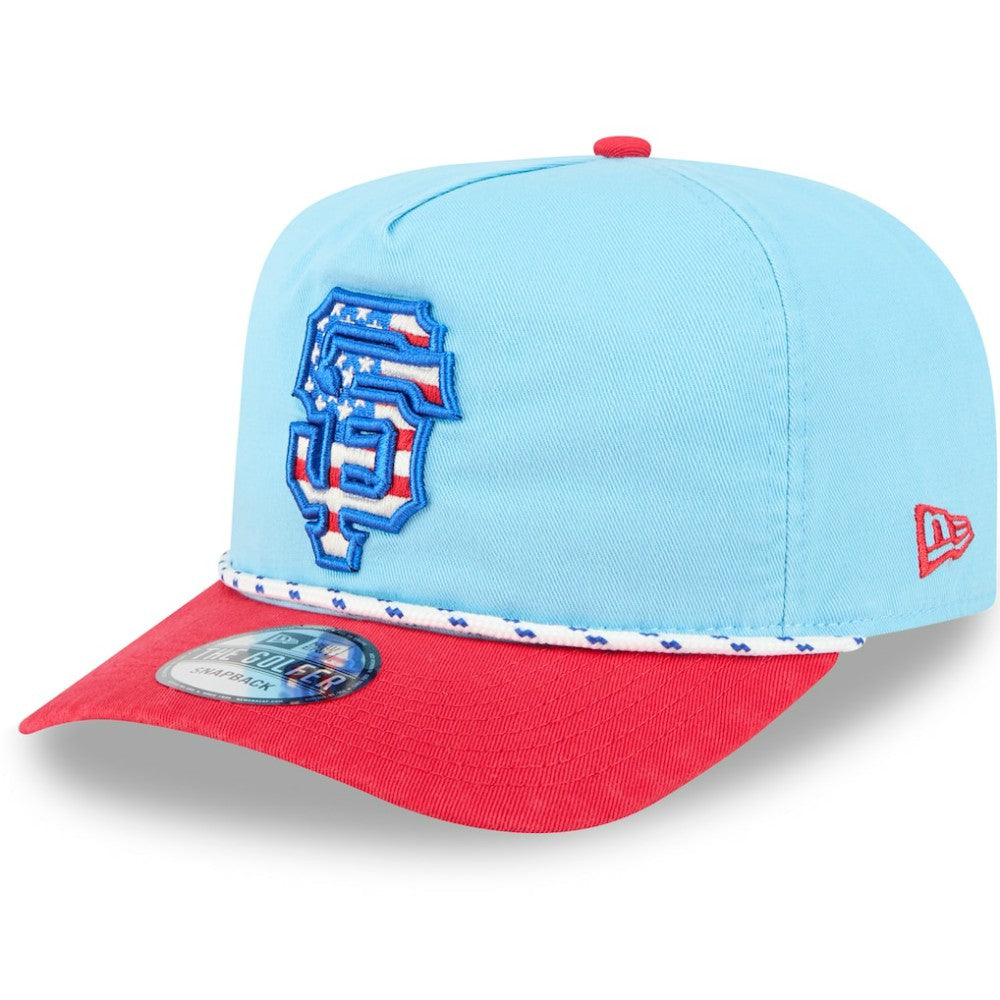 Light Blue/Red San Francisco Giants New Era 2025 Fourth of July Golfer Snapback Hat