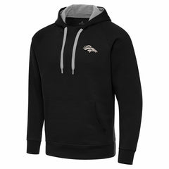 Antigua Brushed Carbon Victory Pullover Hoodie - Denver Broncos Hoodies