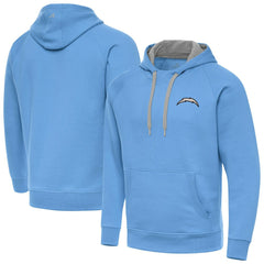 Antigua Brushed Carbon Victory Pullover Hoodie - Los Angeles Chargers Hoodies