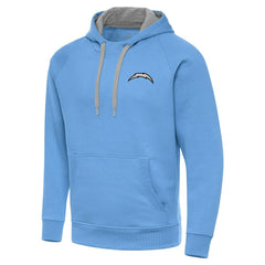 Antigua Brushed Carbon Victory Pullover Hoodie - Los Angeles Chargers Hoodies