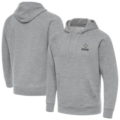 Antigua Brushed Carbon Victory Pullover Hoodie - New Orleans Saints Hoodies
