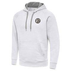 Antigua Brushed Carbon Victory Pullover Hoodie - Pittsburgh Steelers Hoodies
