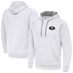 Antigua Brushed Carbon Victory Pullover Hoodie - San Francisco 49ers Hoodies