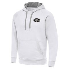 Antigua Brushed Carbon Victory Pullover Hoodie - San Francisco 49ers Hoodies