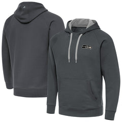 Antigua Brushed Carbon Victory Pullover Hoodie - Seattle Seahawks Hoodies