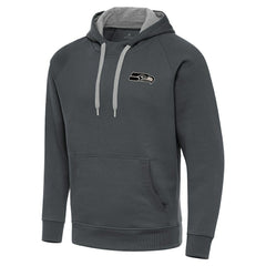 Antigua Brushed Carbon Victory Pullover Hoodie - Seattle Seahawks Hoodies