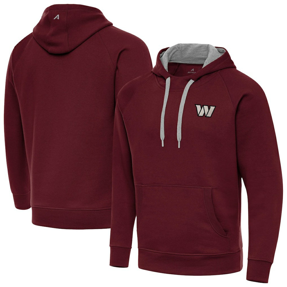 Antigua Brushed Carbon Victory Pullover Hoodie - Washington Commanders Hoodies