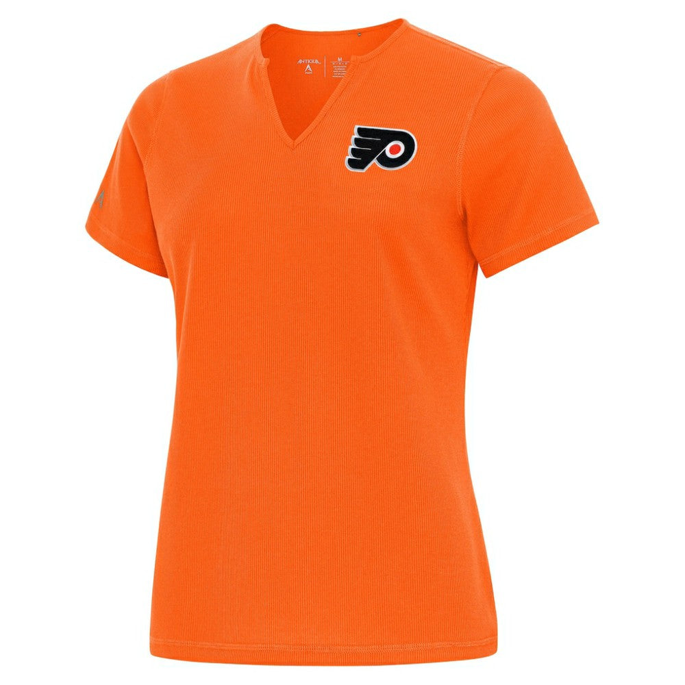 NHL Philadelphia Flyers Antigua Traveler Rib V-Neck T-Shirt
