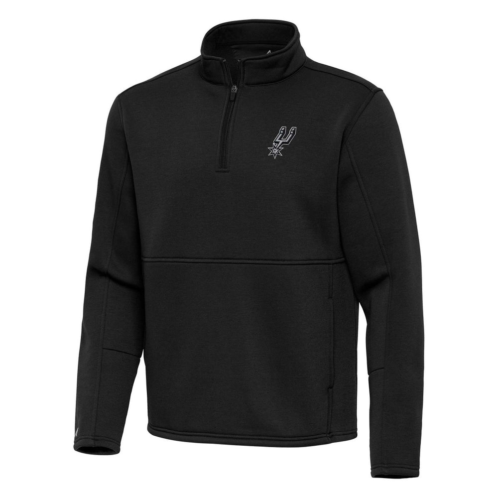 San Antonio Spurs Antigua Twist Quarter-Zip Pullover Top - Black on sale
