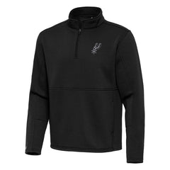 San Antonio Spurs Antigua Twist Quarter-Zip Pullover Top - Black on sale