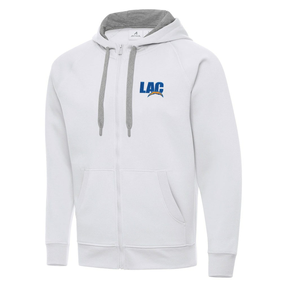 Men's Antigua Victory Full-Zip Hoodie - Los Angeles Chargers Hoodies