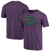 Arizona Diamondbacks Purple Cooperstown Official Logo Tri-Blend T-Shirt