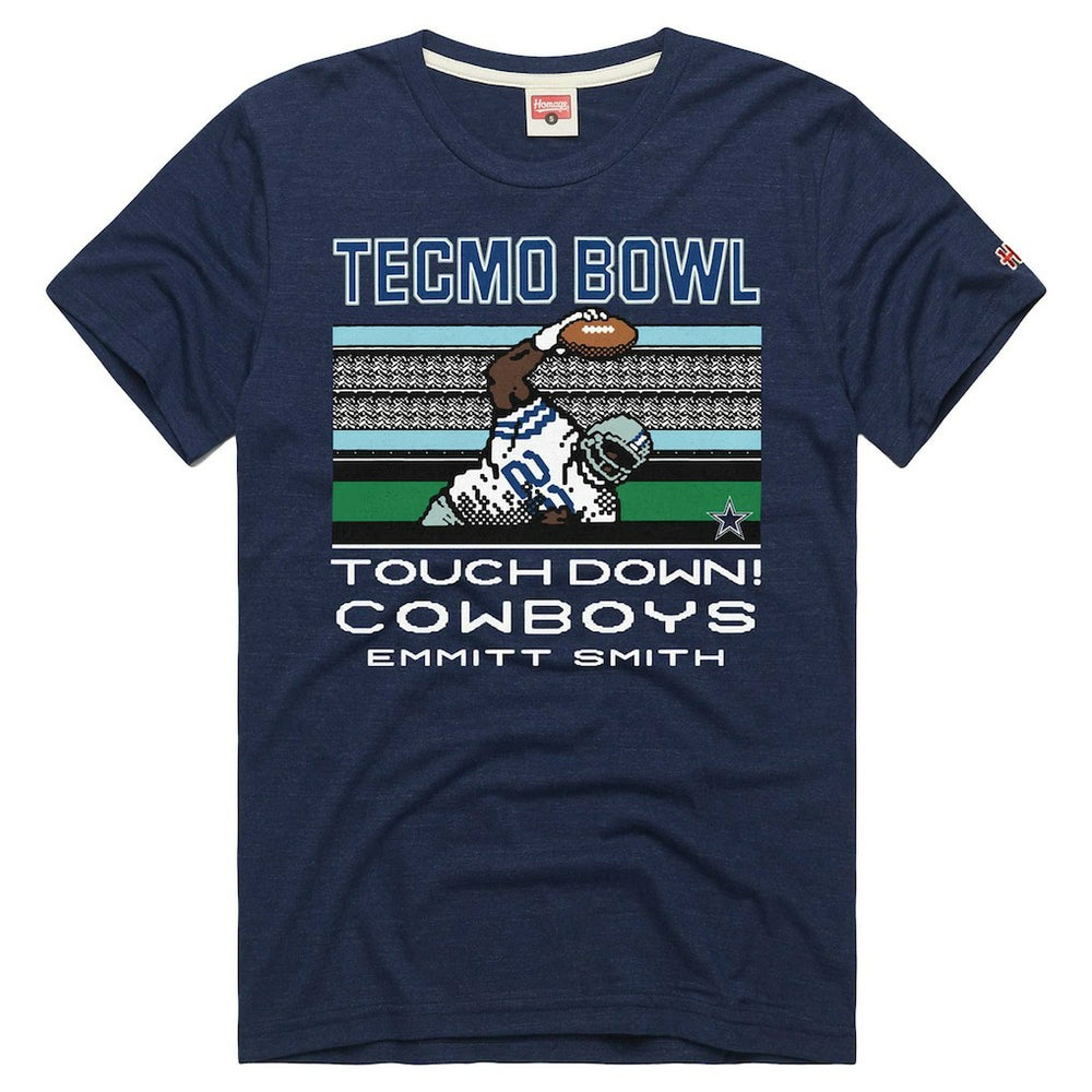 Emmitt Smith Homage Unisex Tecmo Bowl Retired Player Graphic Tri-Blend T-Shirt - Dallas Cowboys T-shirts