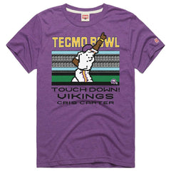 Cris Carter Homage Unisex Tecmo Bowl Retired Player Graphic Tri-Blend T-Shirt - Minnesota Vikings T-shirts