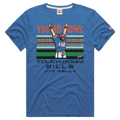 Jim Kelly Homage Unisex Tecmo Bowl Retired Player Graphic Tri-Blend T-Shirt - Buffalo Bills T-shirts