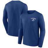 NHL Tampa Bay Lightning Blue Team Lockup Long Sleeve T-Shirt