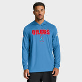 Sideline Oilers Throwback Dri-FIT Long Sleeve Hoodie T-Shirt - Tennessee Titans Hoodies