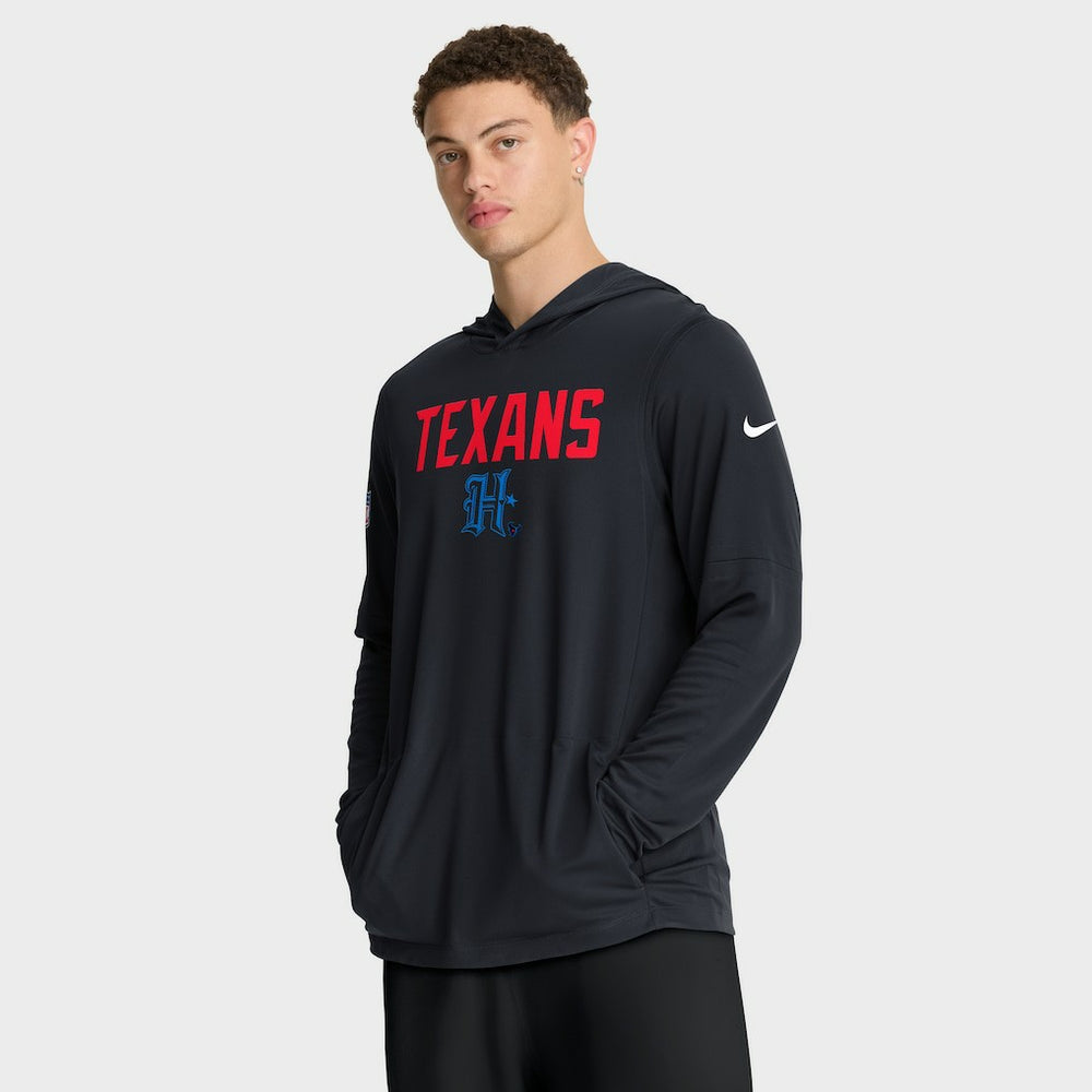 Sideline Pass Accuracy Dri-FIT Long Sleeve Hoodie T-Shirt - Houston Texans Hoodies