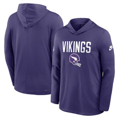 Sideline Pass Accuracy Dri-FIT Long Sleeve Hoodie T-Shirt - Minnesota Vikings Hoodies