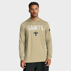 Sideline Pass Accuracy Dri-FIT Long Sleeve Hoodie T-Shirt - New Orleans Saints Hoodies