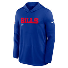 Sideline Pure Fury Performance Long Sleeve Hoodie T-Shirt - Buffalo Bills Hoodies