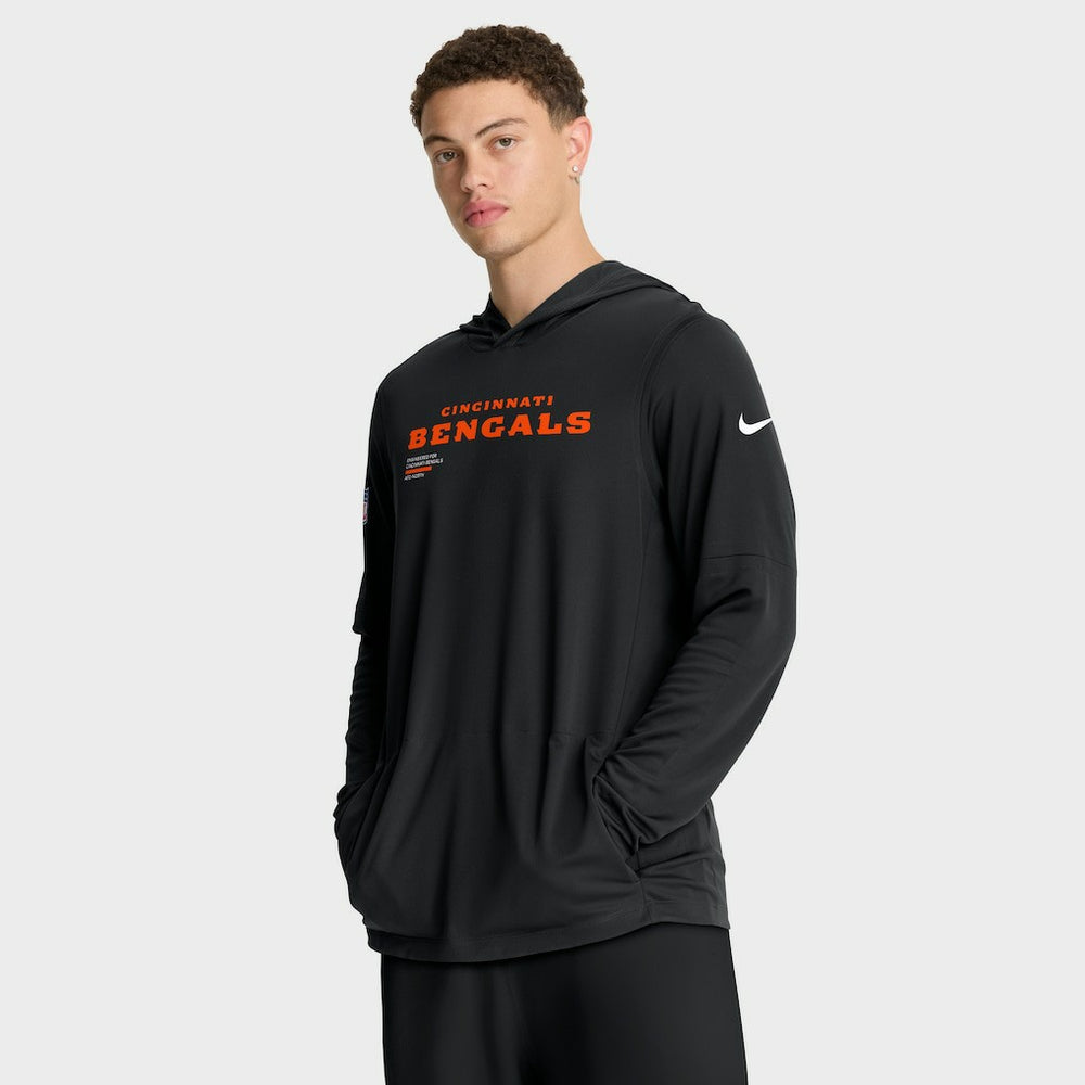 Sideline Pure Fury Performance Long Sleeve Hoodie T-Shirt - Cincinnati Bengals Hoodies