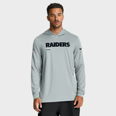 Sideline Pure Fury Performance Long Sleeve Hoodie T-Shirt - Las Vegas Raiders Hoodies